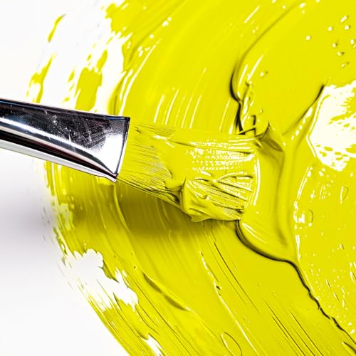 Mont Marte Discovery School Acrylic, Lemon Yellow, 1/2 Gallon (2 Liter). Ideal for Students and Artists. Excellent Coverage and Fast Drying. Pump Lid Included. - color: Lemon Yellow