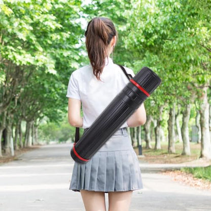 Hemobllo Telescoping Poster Tube Small Plastic Storage Tube with Cap Adjustable Extendable Black Art Blueprint Mailing Transport Case for Document and Drawing Storage
