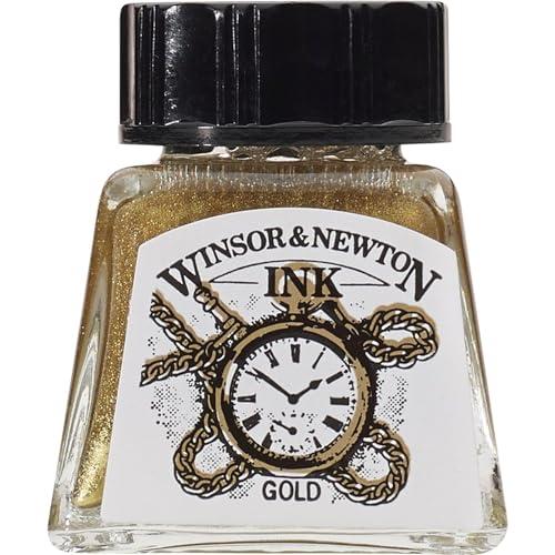 Winsor & Newton, Gold Drawing Ink, 14ml Bottle, Airbrush - color: Gold, style: 14ml Bottle