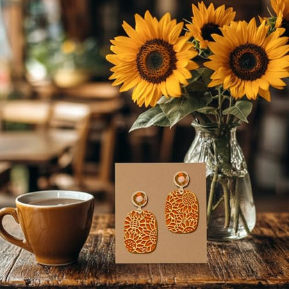 CHGCRAFT Sunflower Plant Clay Texture Mat Polymer Clay Molds DIY Clay Texture Tools for Clay Pottery Earring Jewelry Making Stamp Engraving Machines, Flower, 3.9x2.6x0.1inch - style: Sunflower