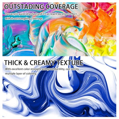 SNOWSUN Ultramarine Acrylic Paints, Large Bulk Heavy Body Acrylic Paint (42.4 oz, 1L) - Non Toxic Gloss Thick Art Paint for Multi-Surface, Ideal for Canvas Wood Ceramic Fabric and Leather, Stone Craft, for Artists & Beginners - color: Ultramarine
