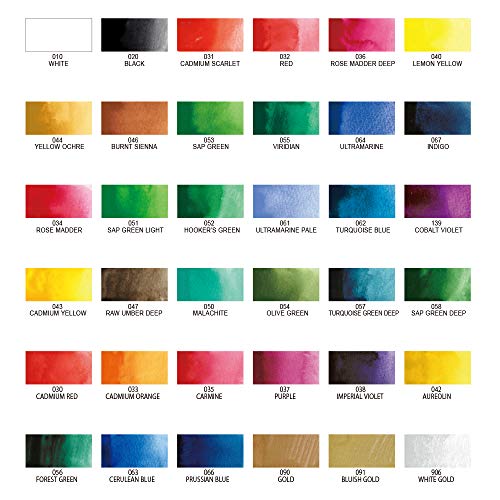 Kuretake GANSAI TAMBI Watercolor Paint Set 36 Colors, Professional-quality art supplies for artists adult painting sketching, Non-Toxic, Made in Japan - style: 36 colors set