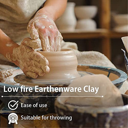 Old Potters Low Fire Pottery Clay White, 10 lbs (Cones 06-04) Made in USA Modeling Clay for Wheel Throwing and Hand Building, Pottery and Sculpting, Beginners, and Advanced - color: White