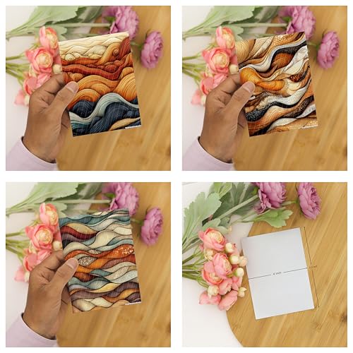 GOTO CLAY TOOLS Zentangle Transfer Paper - 6 Pcs, Transfer Paper for Polymer Clay, Earth Tone Polymer Clay Transfer Sheet for Jewelry Making ZEN-R1TP2 - color: ZEN-R1TP2