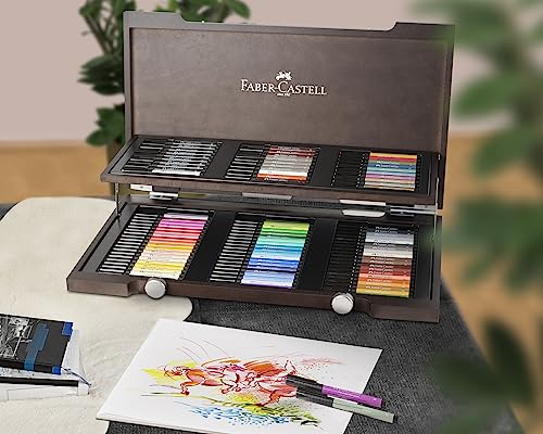 Faber-Castell Pitt Artist Pens Wood Case Gift Set - 90 Pens