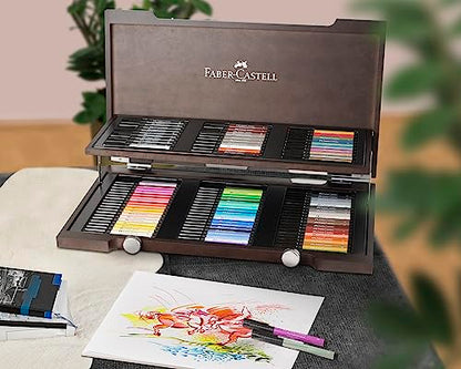 Faber-Castell Pitt Artist Pens Wood Case Gift Set - 90 Pens