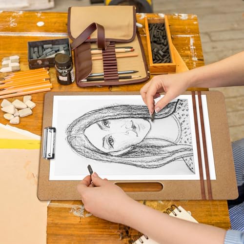 tutata 13 x 17 Drawing Board, Sketch Board with Handle, Portable Art Clipboard for Drafting, Fit in Artist Tote