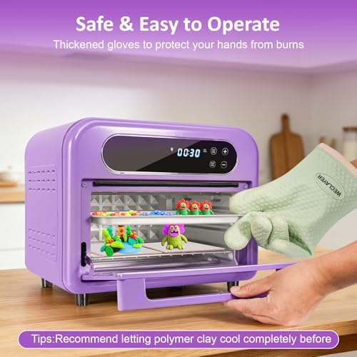 12L Polymer Clay Oven with Fast Preheat,Precise Temperature and Time,13QT/12L 120V 1200W Large Capacity Electric Oven for bake Clay,Polymer Clay Tools,Includes Tray,Wire Rack,Thickened Gloves