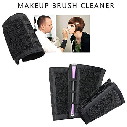 Pinkiou Makeup Remover Color Cleaner Armband Cleaning Arm Sponge Switch For Makeup Brush Color Dedicated Washing Tool - color: black