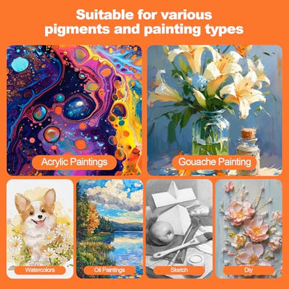 20 Pack Stretched Canvas Boards for Painting, 100% Cotton Canvas, for Acrylic and Oil Painting.