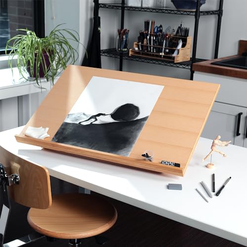 Soho Urban Artist Extra Large 19.75" x 29.5" Adjustable Portable Drawing Board Stand Easel, 5 Positions, Natural Beechwood Finish - size: 19.75x29.5"