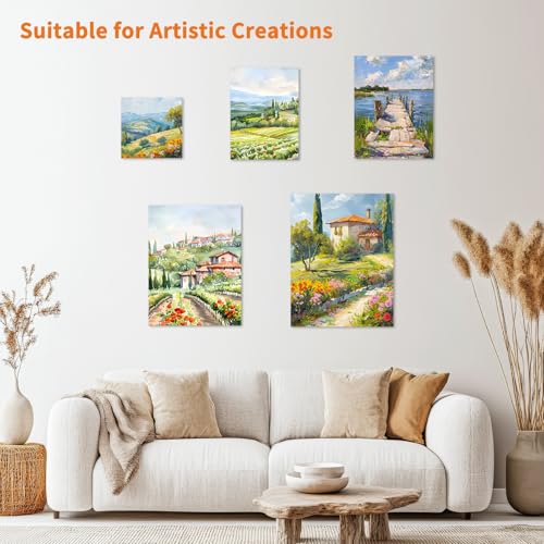 FIXWAL Canvas Boards for Painting 10 Pack, with 8x10, 9x12, 11x14, 5x7, 4x4 Canvases for Painting Art Paint Canvas Panels Gesso Primed Acid-Free 100% Cotton White Blank Flat Canvas Boards - style: 10Pack