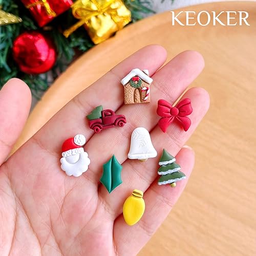 KEOKER Christmas Clay Cutters, Christmas Polymer Clay Cutters for Earrings Making, 20 Clay Cutters Shapes - color: ALL