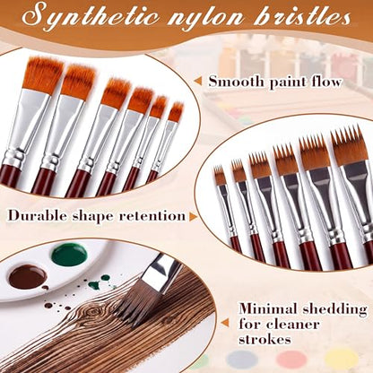 SiliFine 6 Pcs Dual Layer Grainer Brush Set, Texture Flat Comb Paint Brushes for Grass, Fur, Hair, Wood Grain Effect, Synthetic Nylon Painting Tool for Acrylic Watercolor Oil Painting Crafts(Wine Red) - color: Wine Red