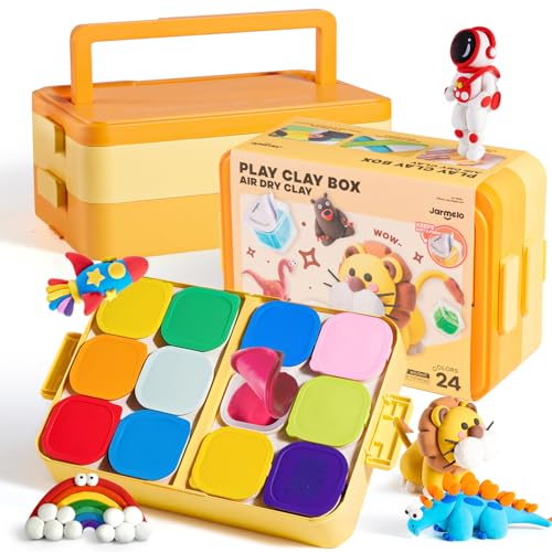 Air Dry Clay for Kids, Modeling Clay Kit with Storage Box & Sculpting Tools, Magic Molding Clay for Boys & Girls Crafts Gift, Age 6-12 Year Olds