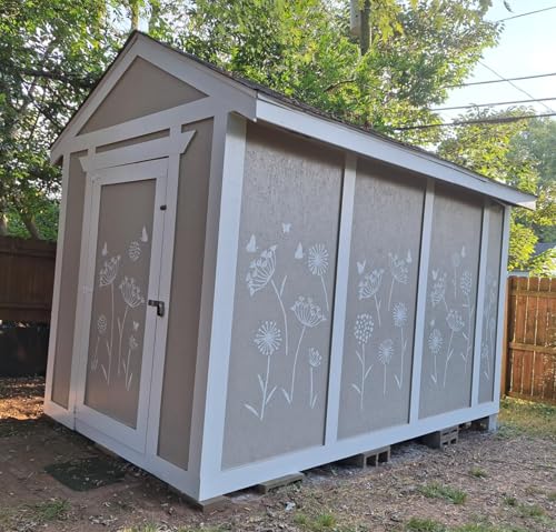 Large Flower Stencils for Fence Dandelion Stencil Floral Stencils for Outside Wood Fence Walls Furniture Fabrics - style: Dandelion