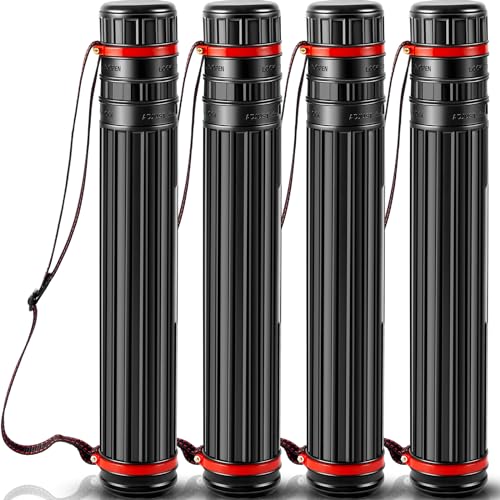 4 Pcs Large Extendable Poster Tubes from 30'' to 49' with Strap Poster Carrying Case Telescoping Tube Portable Blueprint for Posters, Blueprints, Artwork, Map Storage(Classic Standard Style) - style: Classic Standard Style