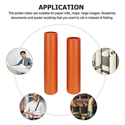 ULTNICE Pull-out Poster Tube Cardboard Tubes Staples Mailing Case Jumbo Kraft Tubes Fishing Rod Case Shipping Tubes Paint Containers Drawings Storage Case Specialty Paper To Stretch Crafts