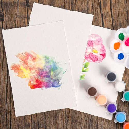 FEITAKE 100% Cotton Watercolor Paper Cold-Press / 140lb (300gsm) / Acid Free Mixed Media Art Drawing Papers - 30Sheets Pack - 6"X8" - color: 6 x 8 Inches