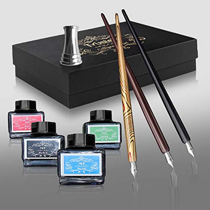 Calligraphy Set For Beginners, 3 Calligraphy Pens, 4 Ink Bottle 15ml, 20 Calligraphy Nibs, 1 Calligraphy Pen Holder, Dip Pen Set, Gift For Men, Women And Kids, Calligraphy Kit For Beginners
