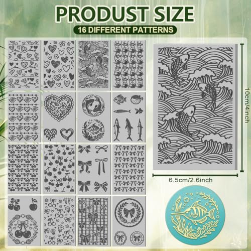 16 Sheets 16 Styles Mixed Textures Polymer Clay Texture Mat Bows Clay Modeling Pattern Pad Waves Texture Sheets for Making Earrings Jewerly Tools, 4×2.6 inch - style: Bow Pattern
