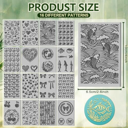 16 Sheets 16 Styles Mixed Textures Polymer Clay Texture Mat Bows Clay Modeling Pattern Pad Waves Texture Sheets for Making Earrings Jewerly Tools, 4×2.6 inch - style: Bow Pattern