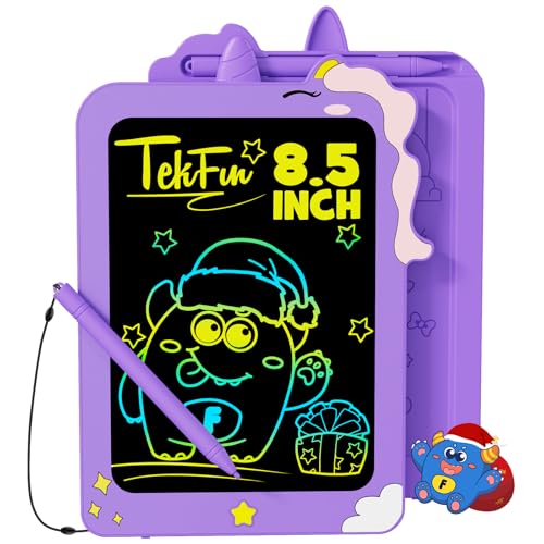 TEKFUN Birthday Gifts for Girls, 8.5inch Doodle Board, LCD Writing Tablet for Kids, Writing Pad Drawing Tablet, Travel Toys for 3 4 5 6 7 8 Year Old Boys Girls Birthday Christmas Gift(Purple) - color: Purple, size: 8.5in
