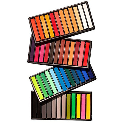 Soho Urban Artist Soft Pastel Sketch Squares Set of 48 with Pastel Blender Knife - Professional Vibrant Chalk Pastels