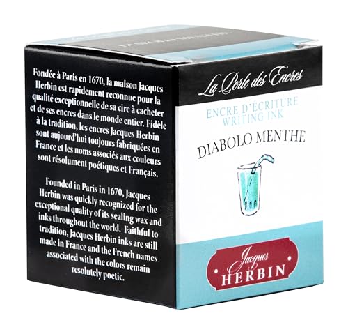 J. Herbin Fountain Pen Ink - 30 ml Bottled - Diabolo Menthe (13033T) - color: Diabolo Menthe, size: 1 fl oz