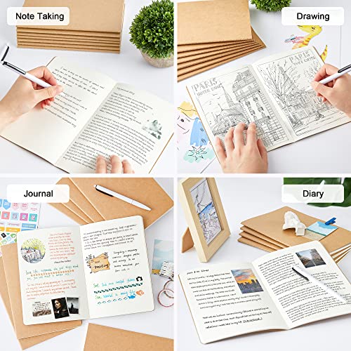feela 30 Pack Blank Kraft Notebooks, Unlined Sketchbook Note Pad Travel Journal for Drawing Doodling Writing, Journal Bulk For Women Kids Students Office School Supplies, A5, 60 Pages, 8.3” X 5.5” - style: Blank-30 Pack