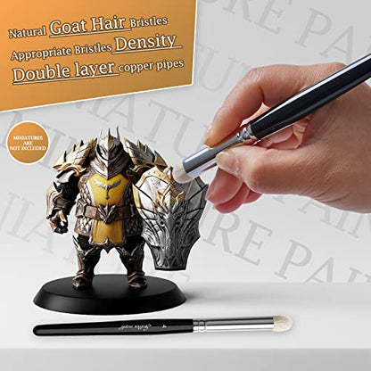 Golden Maple Dry Brush Miniature Painting Drybrush Set - 6PC Professional Modellers Miniature Paint Brushes for Miniatures, Model, Enamel & Fantasy Figurines Painting - color: Black
