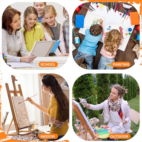 Ireer 24 Pcs Stretched Canvas Bulk, White Canvases for Painting, Cotton Blank Canvas Boards for Kids, Art Supplies Panels for Oil, Acrylic, Watercolor Paint(12 x 16 Inch)