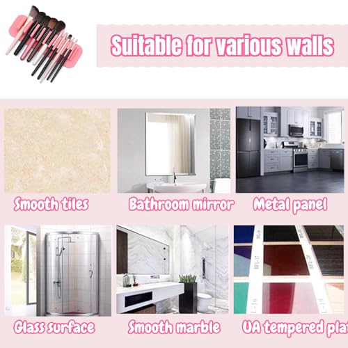 Rosvola Makeup Brush Drying Rack, 2PCS Silicone Makeup Brush Holder, Wall Mounted Toothbrush Storage, Multipurpose Beauty Tool Organizer for Painting Cosmetic Pen Brushes Sewing