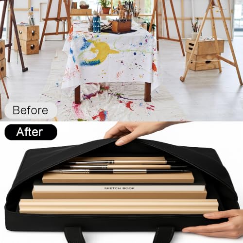OULIGET Large Size Art Portfolio Bag,24 x 36 inches Light Weight Board Poster Storage Bag,Waterproof Student Carry Transport Bag for Artwork Sketching Drawing