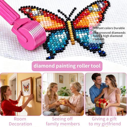 Upgraded Diamond Painting Roller Tool & Straightener, Detachable Diamond Art Roller for Smooth Pressing, 5D Gem Art Accessories and Crafting Supplies for Canvas Flattening, Dazzling - color: Dazzling