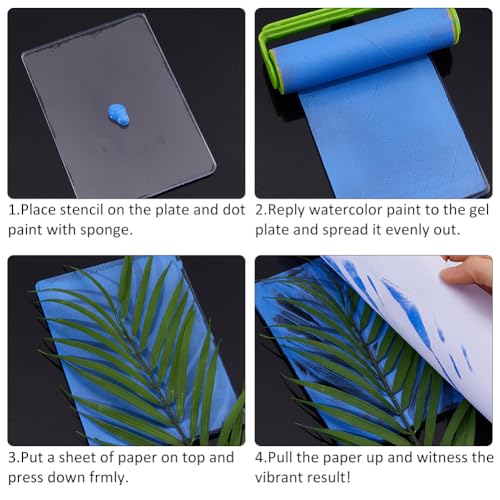 SUPERFINDINGS 17.5x12.6cm Gel Press Monoprinting Plate Clear Gel Monoprinting Plate Reusable Gels Printing Plates Printmaking Supplies for Card Making Arts and Crafts Scrapbooking and Journaling - size: 6.89"x4.96"