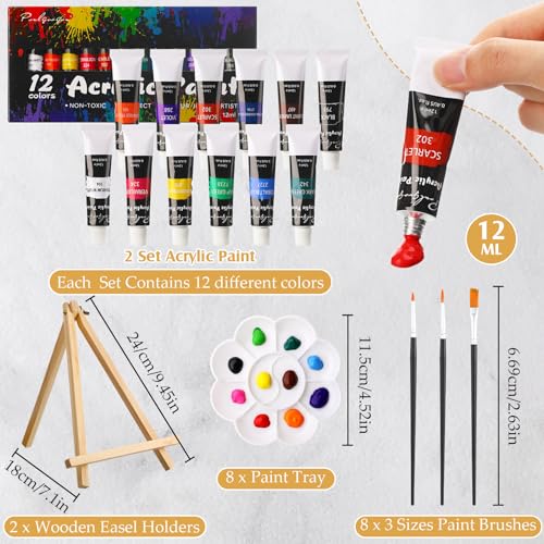 Cholemy 36 Pcs Paint and Sip Kit for Adults 8''x10'' Pre Drawn Canvas for Painting DIY Afro Acrylic Painting Kit Wood Easel Brushes Date Night Bulk for Summer 4th of July Party Gift(Sunshine Lady) - style: Sunshine Lady