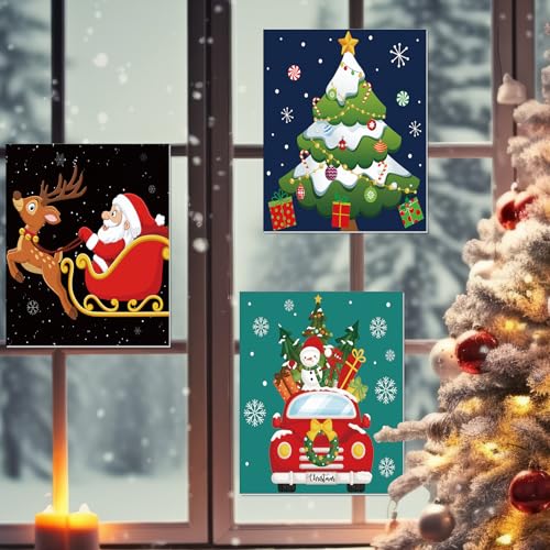 6 Pack Pre Drawn Canvas for Painting Pre Printed Canvas Kit 8 x 10 Inch Stretched Cotton Paint and Sip Set for Adults Couple Party Graduation Summer Date Night(Christmas Eve) - style: Christmas Eve