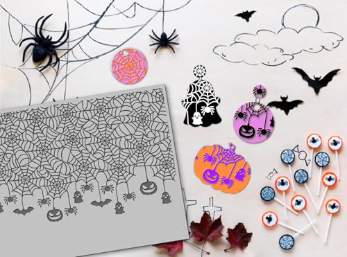 Halloween Polymer Clay Texture Mat - Spider Web Texture Sheet for Polymer Clay Jewelry Making, Earring Charms, DIY Craft Supplies - style: Spider Web