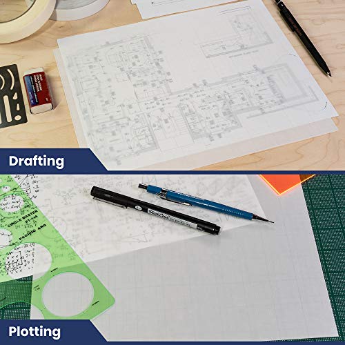 Pacific Arc Professional Cotton Rag Paper Vellum 18 Inch by 20 Yard Roll Gridded 4 x 4, White - color: Grid 4 x 4, size: 18 Inch x 20 Yard