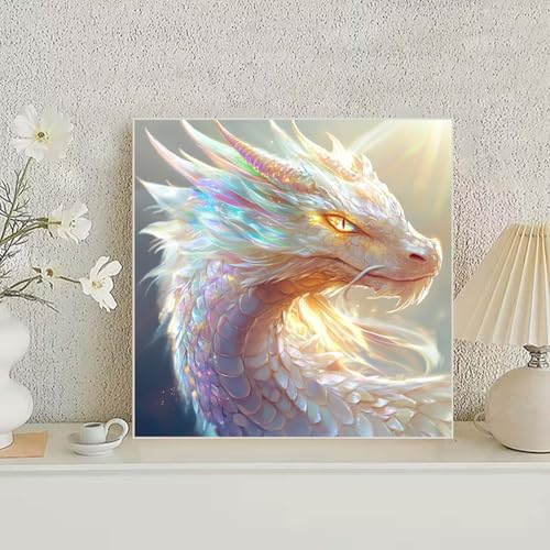 BSNRCH 5D Diamond Painting Kits for Adults Beginners Dragon Diamond Art Kits for DIY Full Round Paint with Diamond Art Dots Crystal Dragon Gem Art Painting Crafts Kits 12 x12inch - color: Dragon