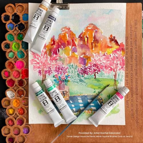 Turner Colour Works Design Gouache Concentrated Permanent Color - 25ml Tube, Brilliant Red Violet - Watercolor Paint, Made in Japan, Opaque Layering Abilities