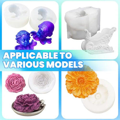 SHORE RESIN Silicone Mold Making Kit 40 kg, Platinum Cure 15A, 1:1, 4H Cure | 40 kg platinum cure silicone, 1:1 mix, 15A flexible hardness, smooth flow and 4H cure for resin casting and craft molds.