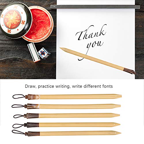 GLOGLOW Dip Pen Set, 5 Pens + 5 Nibs | Calligraphy Dip Pen Set with Wooden Handles, 5 Interchangeable Nibs, For Hand Lettering and Art Drawing