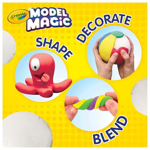 Crayola Model Magic White, 4‑Pack (8 oz Each), Teacher Must Haves & Classroom Essentials, Air‑Dry Modeling Material for Kids, Sculpting Craft Clay Alternative, Ages 3+ - color: White