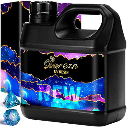 Bsrezn 1000g UV Resin Bulk, High Hardness & Crystal Clear Premixed Resina UV for Jewelry Making (1000g) - size: 1000 g