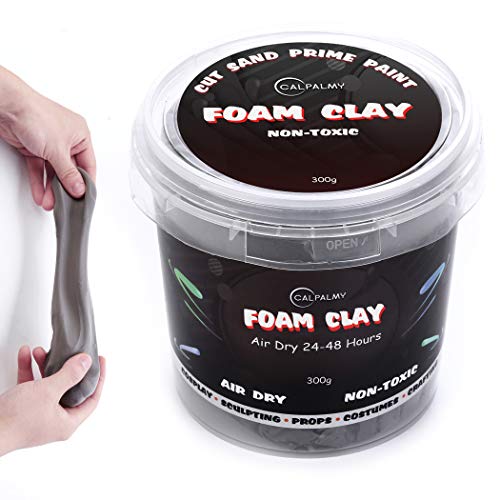 CALPALMY Moldable Foam Clay (Gray) - 300g High Density Air Dry Clay Perfect for Intricate Designs, Sculpting, Cosplay, Crafting, Prop Making - Cutting with Knife or Rotary Tool, Sanding or Shaping - color: Gray, size: 300g