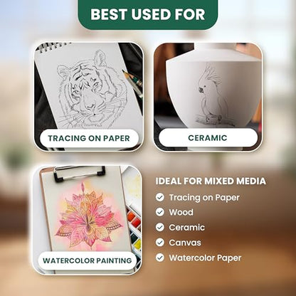 MyArtscape Graphite Transfer Paper, 20 Red Sheets - Wax Free - Erasable - Smudge-Free - Ideal for Drawing and Tracing - Premium Arts and Crafts Supplies