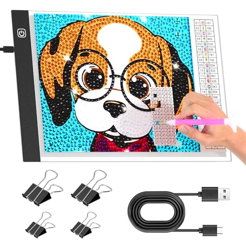 comzler A4 LED Light Board, 3 Level Dimmable Brightness USB Power Artcraft Light Table for Tracing, Light Drawing Sketch Pad for Animation, Sketching, Drawing, Stenciling, Artists - Black - style: Portable Ultra-thin Magnetic LED light pad Tracing Light B
