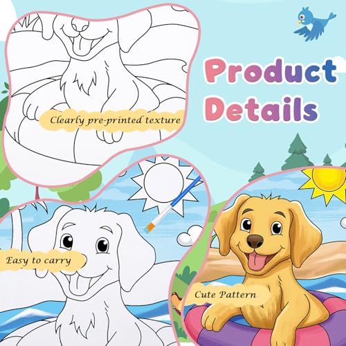 Anseal 12 Packs Pre Drawn Canvas to Paint, 5" X 7" Pre Printed Canvas for Painting, Pre Stretched Canvas Outline Painting Boards for Beginners, Students, Party Favor (Animal) - color: Animal